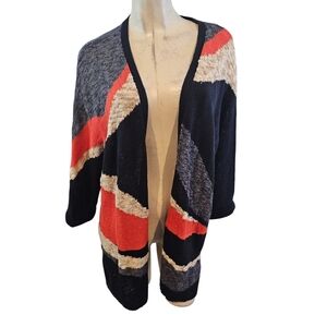 3/$25 Chicos's Size 3 XL Jacquard Abstract Print Cardigan
